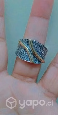 Anillo de plata con oro