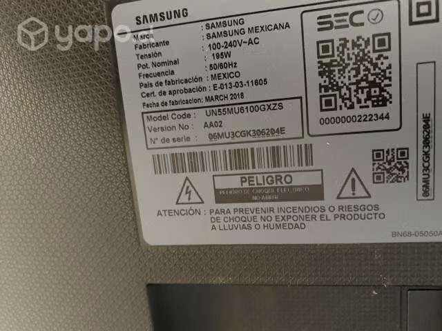 Televisor Samsung de 55 pulgadas