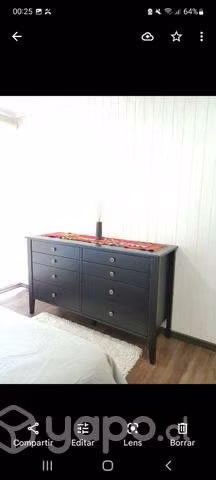Cómoda 150x80x50 cm lacada negro semibrillo