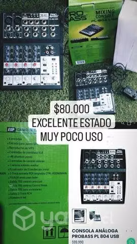 Mesa de sonido 4 canales + usb
