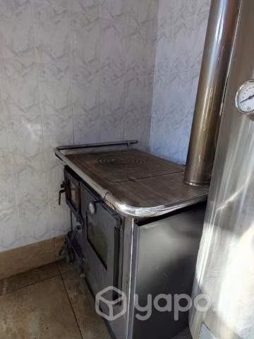 Cocina combustión lenta + serpentín + termocañon