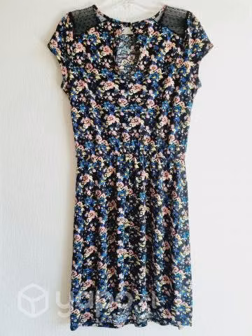 Vestido Warehouse, negro flores/encaje.S elasti - Imagen 4