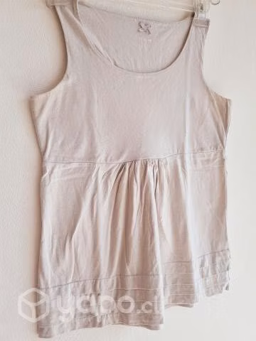 Top Liz Claiborne sin mangas, 100% Algodón. Gris M