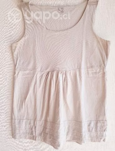 Top Liz Claiborne sin mangas, 100% Algodón. Gris M