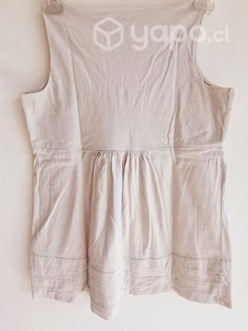 Top Liz Claiborne sin mangas, 100% Algodón. Gris M