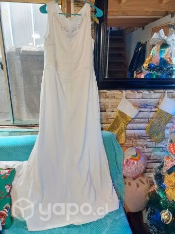 Vestido de novia blanco talla L abarca asta xl
