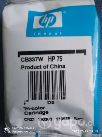 Tinta HP 75 color original
