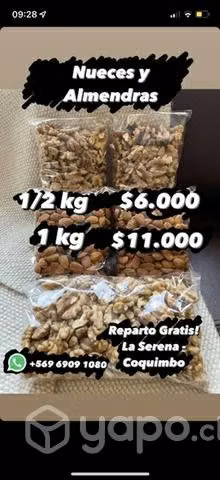 Nueces y almendras peladas (reparto gratis)