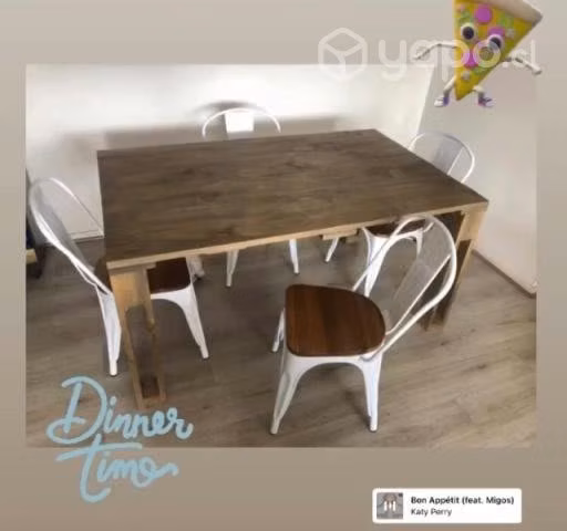 Comedor pallet con 4 sillas