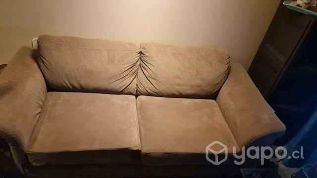 Sillón café de 2 cuerpos
