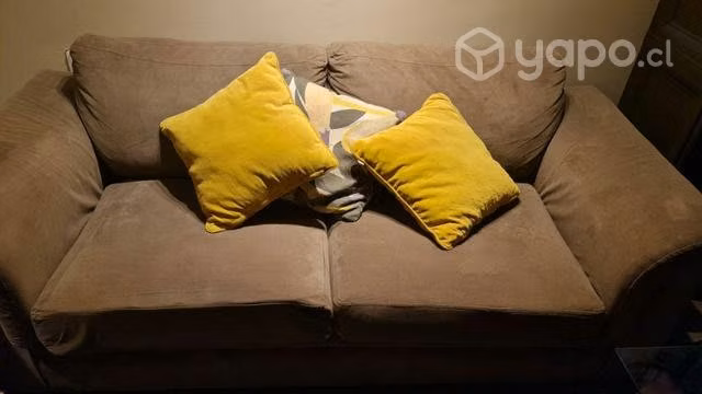 Sillón café de 2 cuerpos