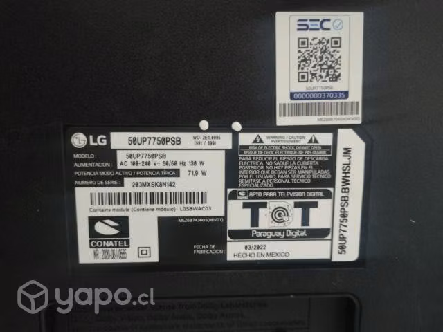Smart TV LG 50" UHD