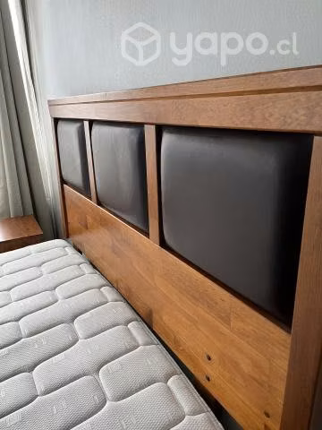 Cama CIC de 2 plazas + respaldo y veladores - Imagen 2