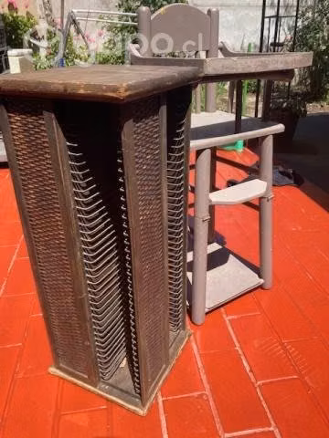 e guarda CD + silla de madera - Imagen 3