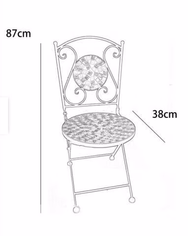 Set 2 sillas Metal mosaico Japón plegable Nuevas - Imagen 6