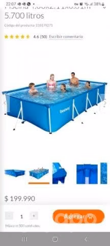 PISCINA NUEVA SELLADA 4x2.11x81 PROFUNDIDAD