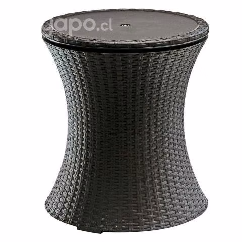 Mesa Cooler Simil Rattan Terraza 2 en 1 19 Litros