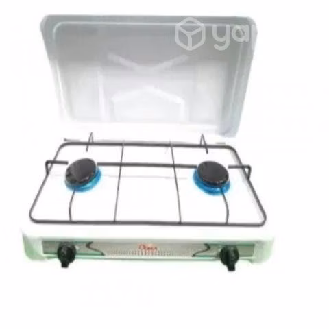 Cocina Encimera A Gas Enlozada 2 Platos Blanca Con