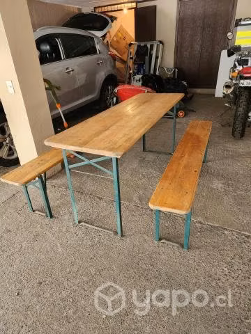 Mesa Plegable con Bancos 199 cm
