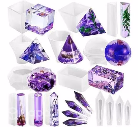 Set De 16 Moldes De Silicona Surtidos Para Resina
