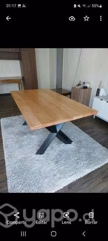Mesa de comedor Lenga X de 100x200x4,5 cm