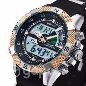 Reloj WEIDE deportivo dorado Digital y Led 3 bar