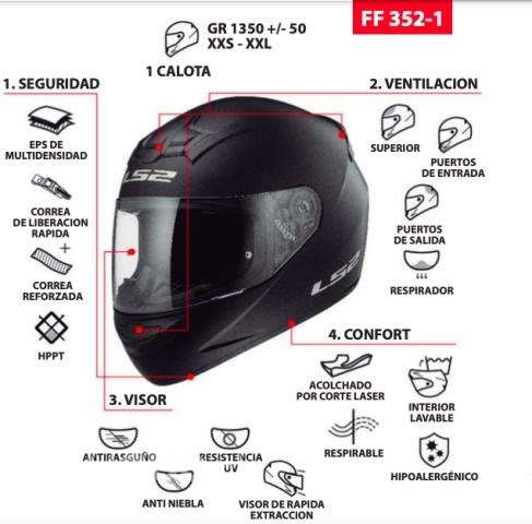 Casco Moto Integral Lighter Negro Gris Matte - Imagen 3