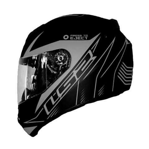 Casco Moto Integral Lighter Negro Gris Matte - Imagen 2