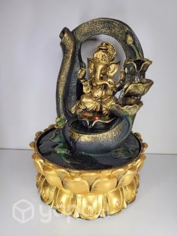 Fuente De Agua Buda Ganesha Dorado 38 Cm - Imagen 5