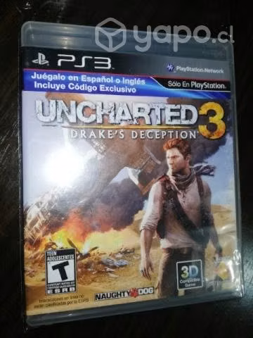 Uncharted 3. ps3. hablado en español.