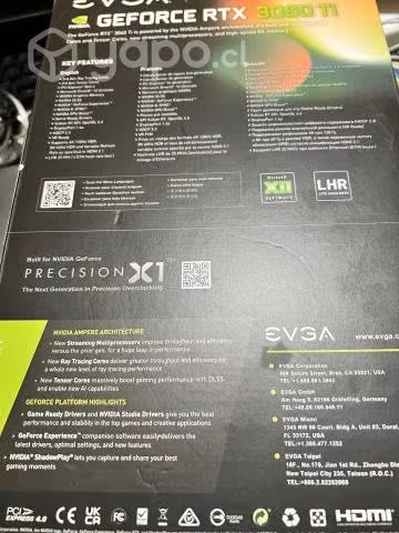 TARJETA VIDEO EVGA GeForce RTX 3060TI FTW3 ULTRA