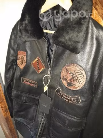 Chaqueta piloto cuero legítimo
