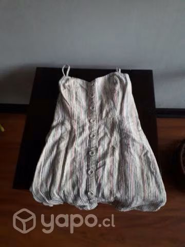 Vestido blanco rayas forever 21 talla L