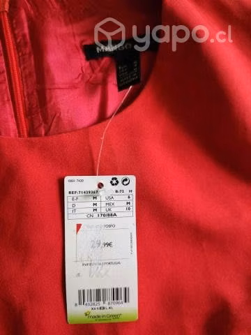 Vestido cóctel color rojo. Nuevo. Mango. Talla M - Imagen 3