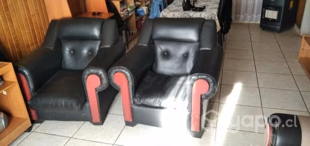 Living sofa mas dos sillones de cuero - Imagen 2