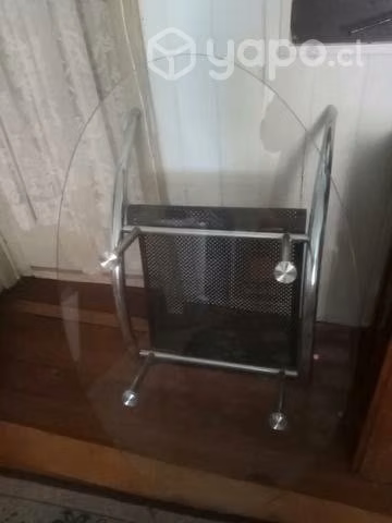 Mesa Centro vidrio ovalada, soportes cromado - Imagen 2