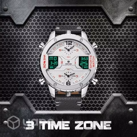 Reloj WEIDE alarma semana reloj para hombre 3 time