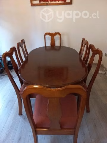 Comedor mesa extensible 6 sillas 2 sitiales