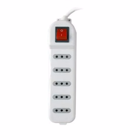 Alargador 5 tomas 5 metros. switch on/of. blanco