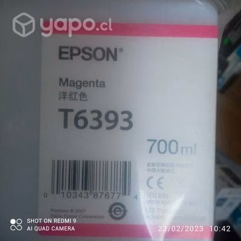 Tinta Epson t6393 magenta original de 700ml