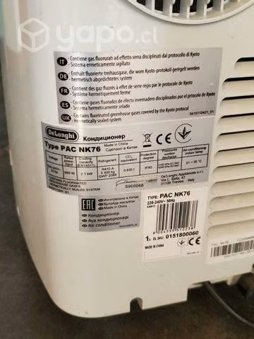Aire acondicionado portatil DeLonghi 8200 BTU