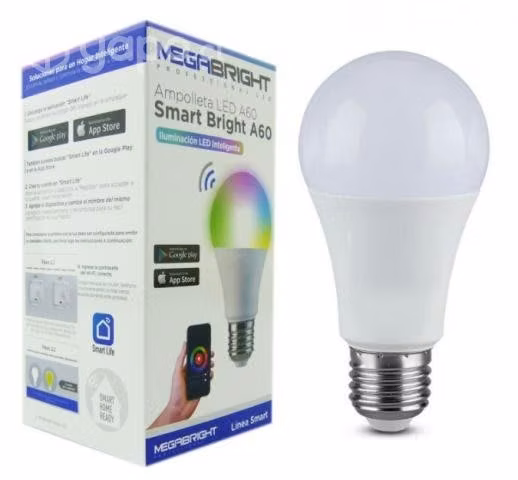 Ampolleta LED Smart A60 RGB Inteligente, E-27, Con