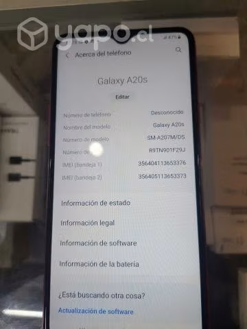 Samsung A20s duo de 64 gb rojo