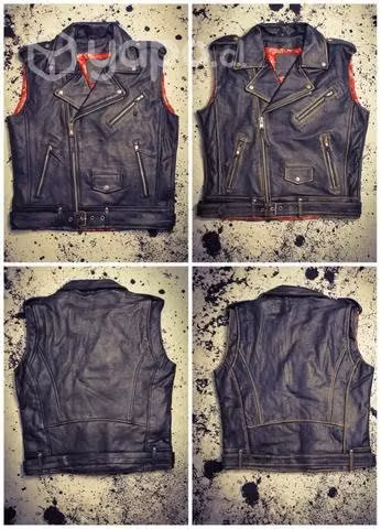 Chaqueta de cuero sin mangas