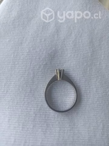 Fino anillo de oro blanco y diamante - Imagen 3
