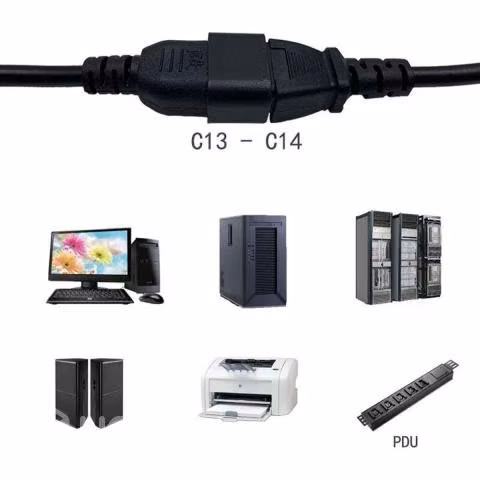Cable de poder macho hembra 1,8 mts. ups, monitor - Imagen 3