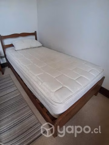 Cama 1 plaza + velador y colchón - Imagen 2