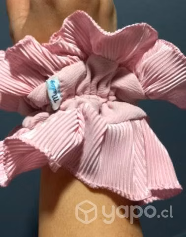 Scrunchie Palo Rosa doble, coleta doble rumba