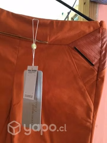 Pantalón exclusivo aplicación cuero t40 38