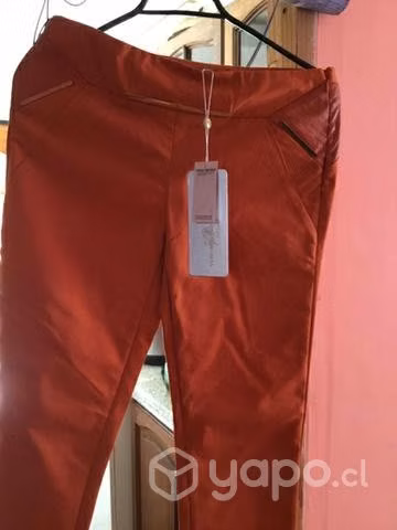 Pantalón exclusivo aplicación cuero t40 38